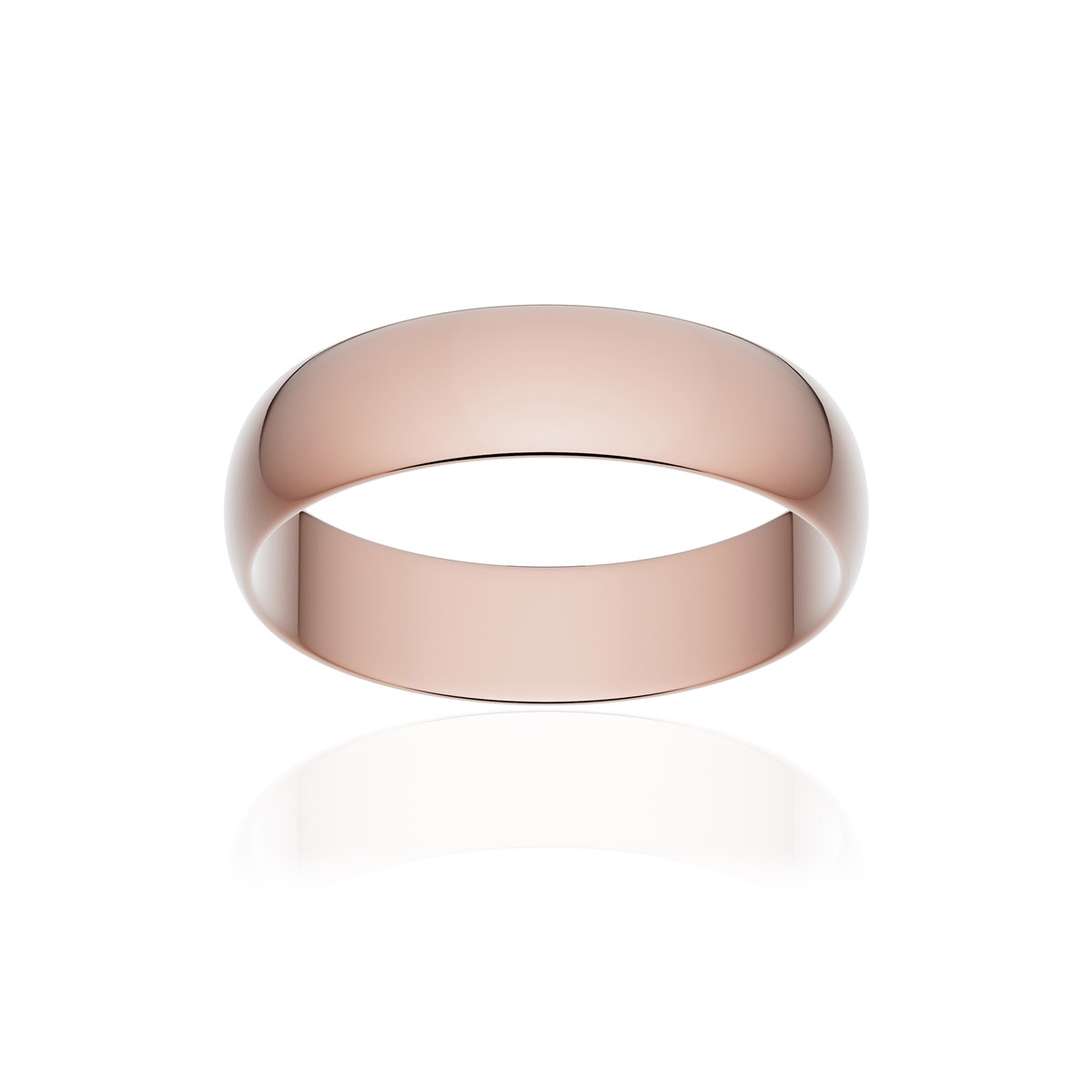 Alliance or 750 rose poli ruban 5mm