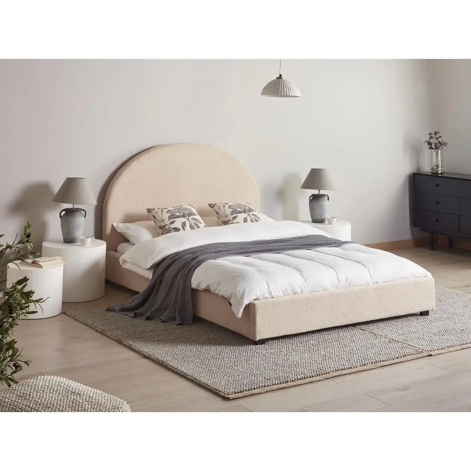 VAUCLUSE - Tweepersoonsbed - Beige - 140 x 200 cm - Bouclé