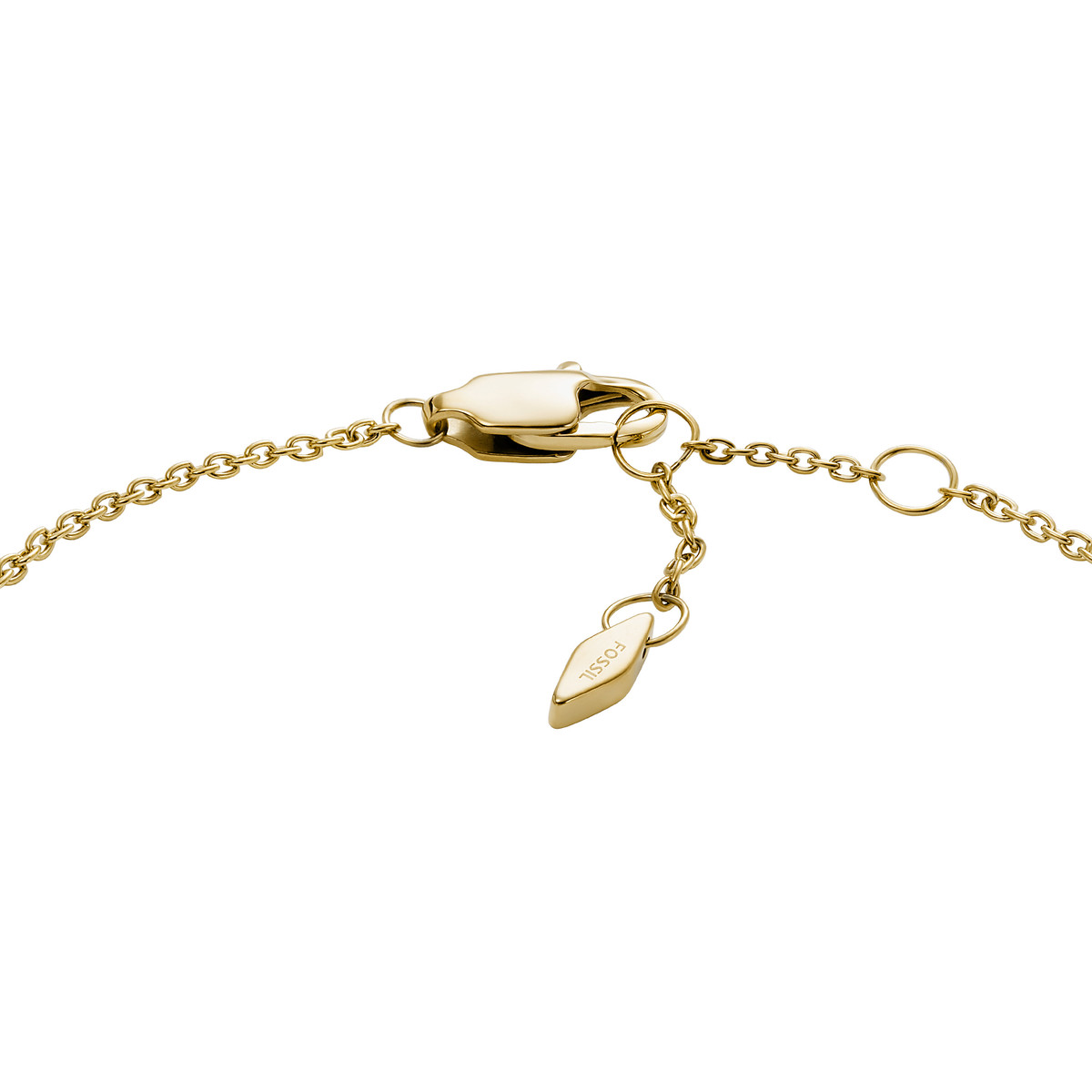 Bracelet FOSSIL acier inoxydable doré zirconias 19 cm