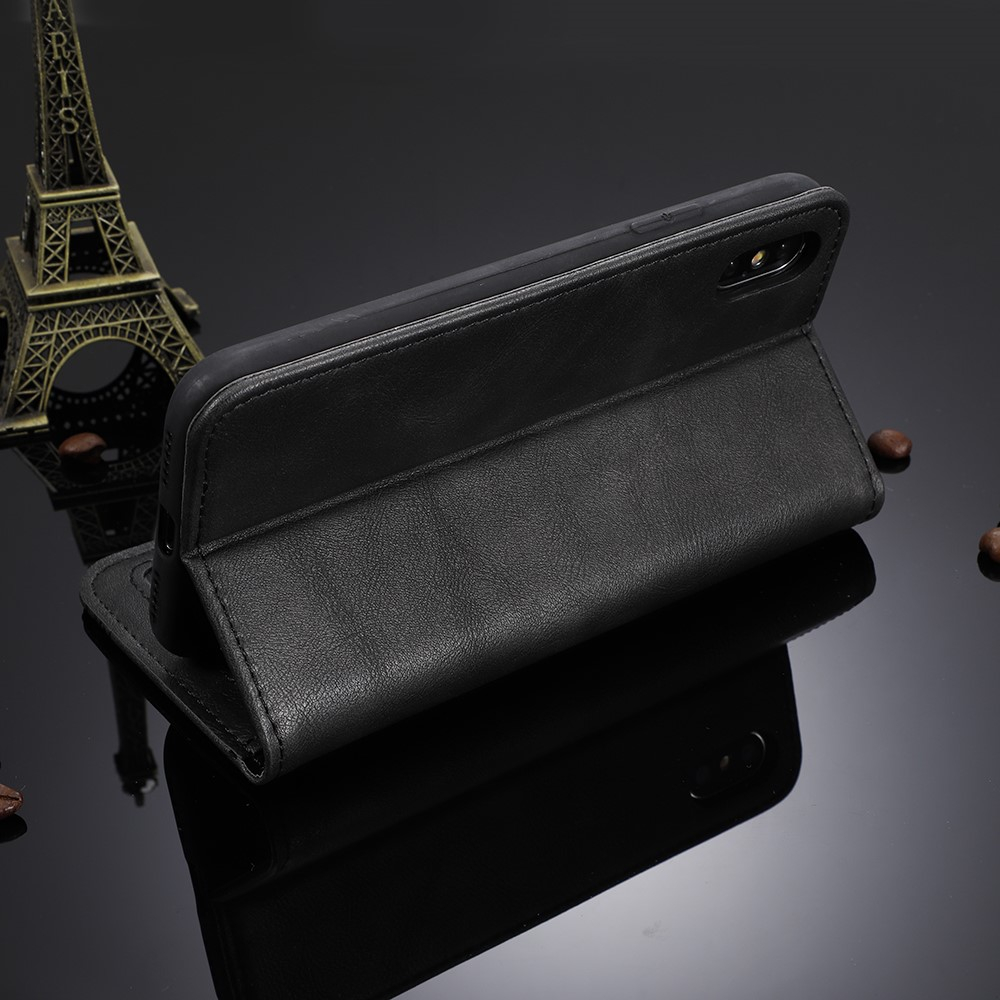 iPod Touch 7 / 6 / 5 Retro Leder Tasche Flip Cover Fashion Design - Schwarz