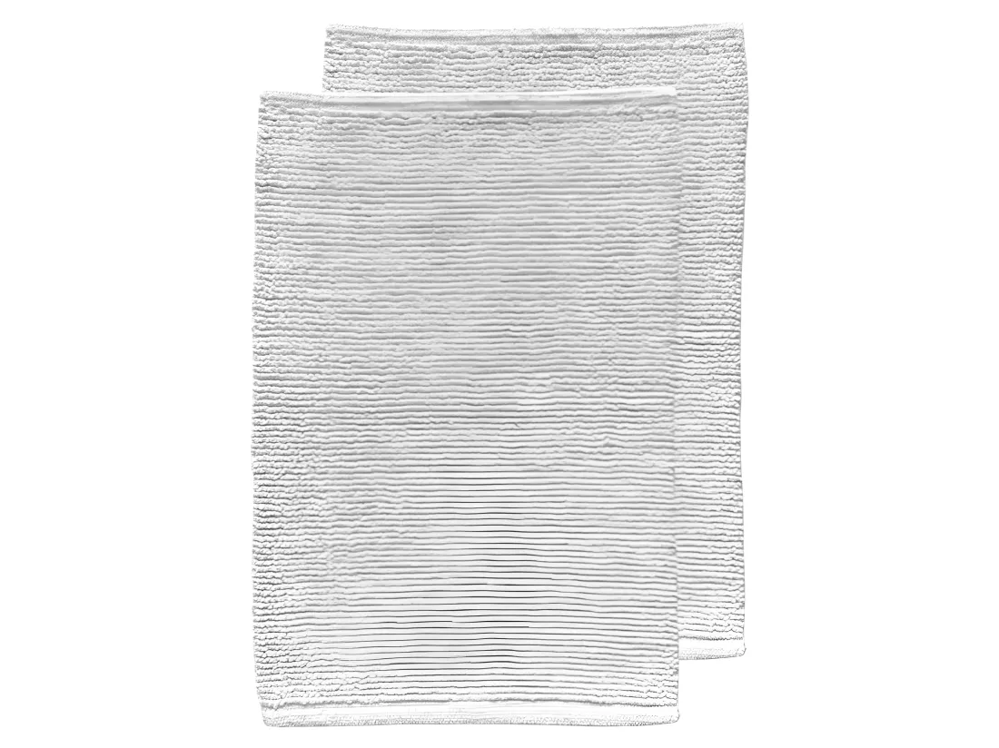 Lot de 2 tapis de salle de bain 40 x 60 cm en coton blanc - PEPPO