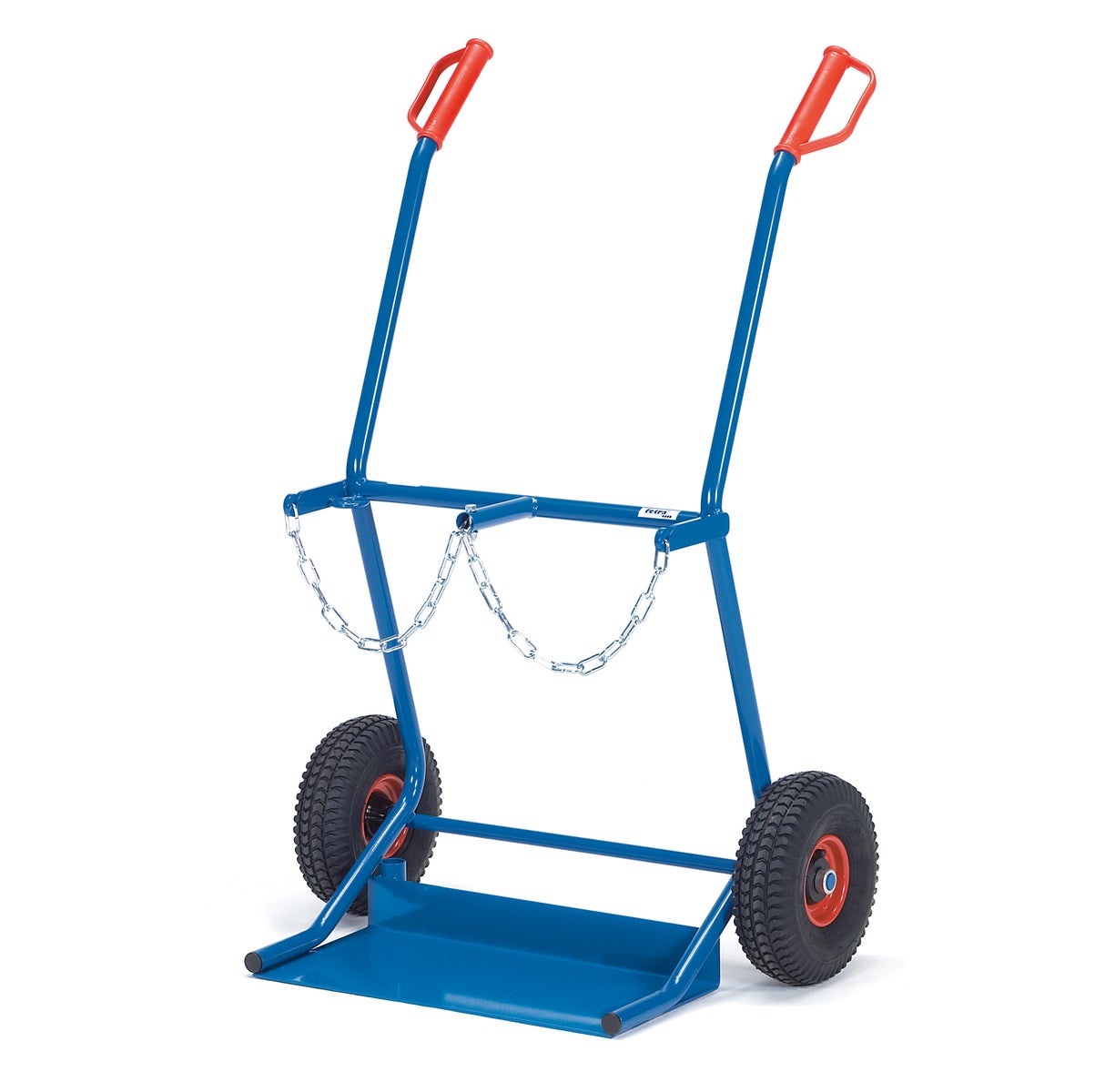 Fetra stalen flessenwagen, 1300 mm hoog, met luchtbanden