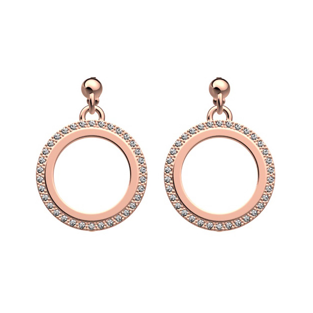 Boucles d'oreilles Les Georgettes Pure doréerose 16mm collection Les Précieuses
