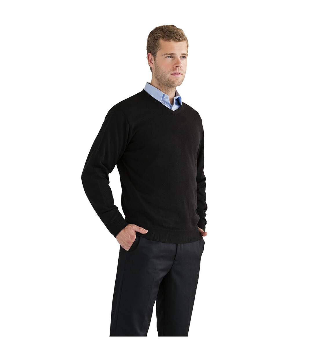 Russell Collection - Pullover à col en V - Homme (Noir) - UTBC1012