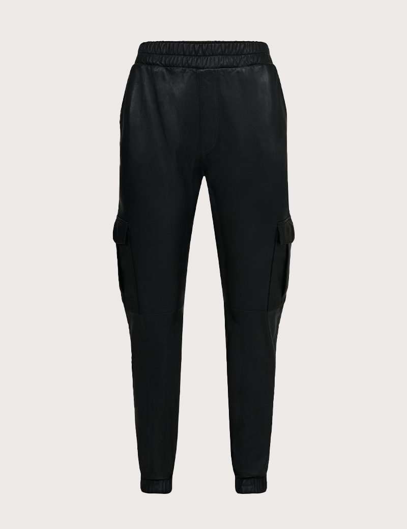 OAKWOOD PANTALON CUIR FEMME YACHT NOIR
