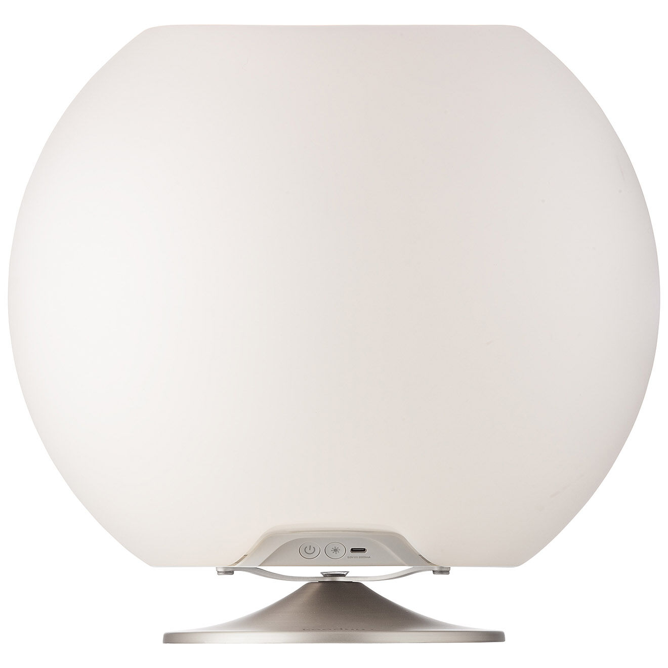 Kooduu Lampe Enceinte Bluetooth sans fil Sphere par Jacob Jensen Design argenté brossé - 38x38x31 cm