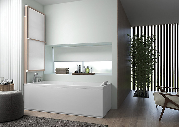 Pare-baignoire effet bois 1 volet relevable Atelier du bain