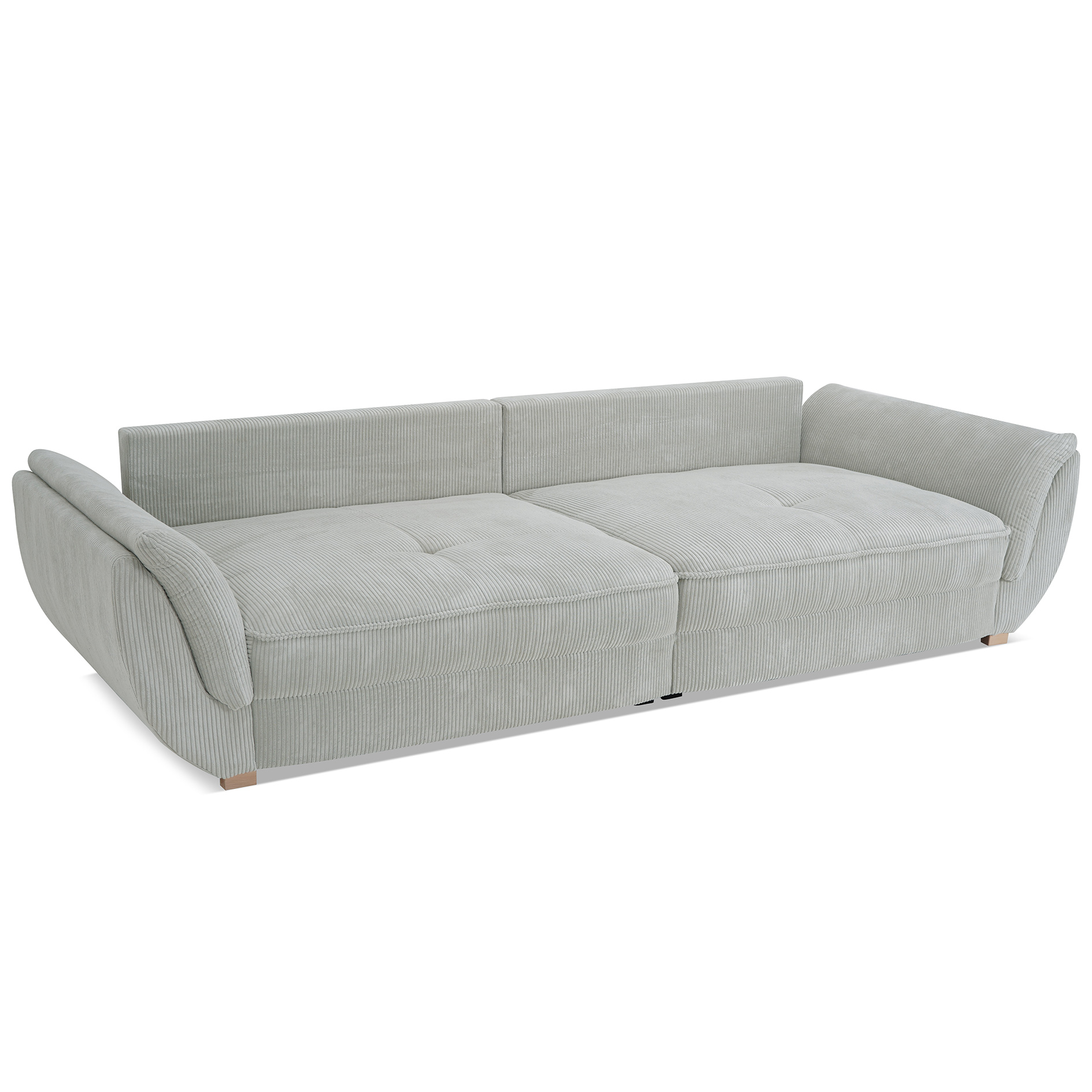 Big Sofa - silber - Cordstoff - mit Kissen