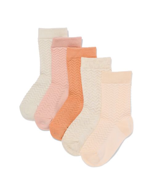 chaussettes en coton zigzag - 5 paires beige