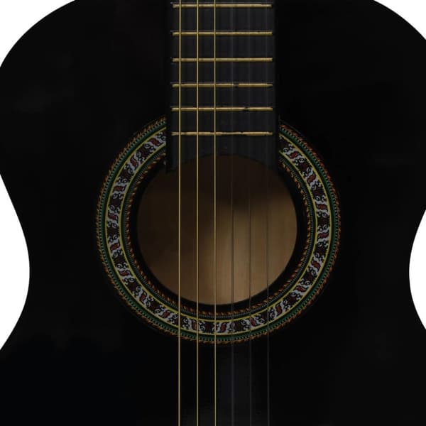 vidaXL Klassisk gitar 8-delers sett for nybegynnere 1/2 34 svart