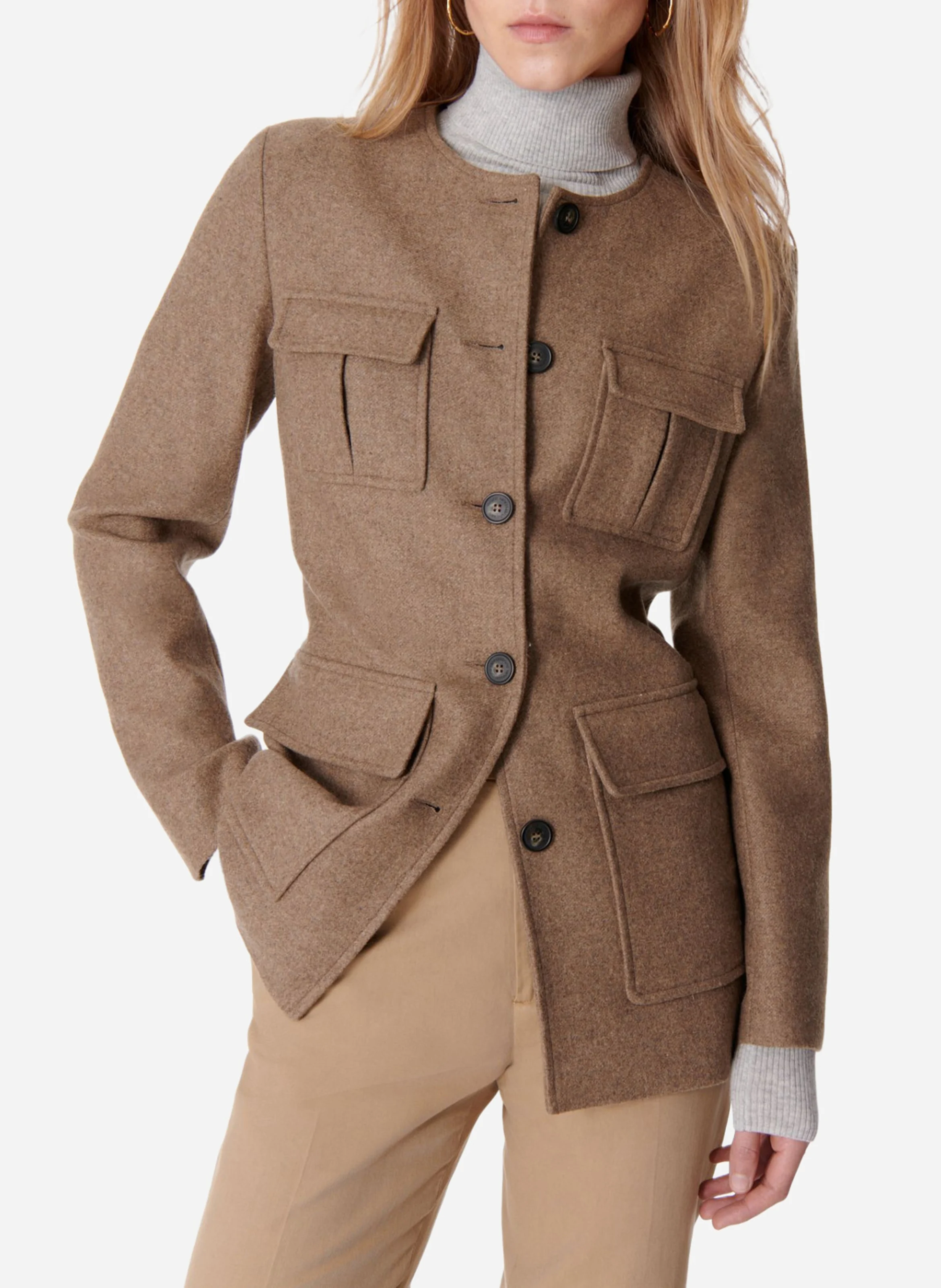 ENGEL - Veste droite boutonnée| Marron