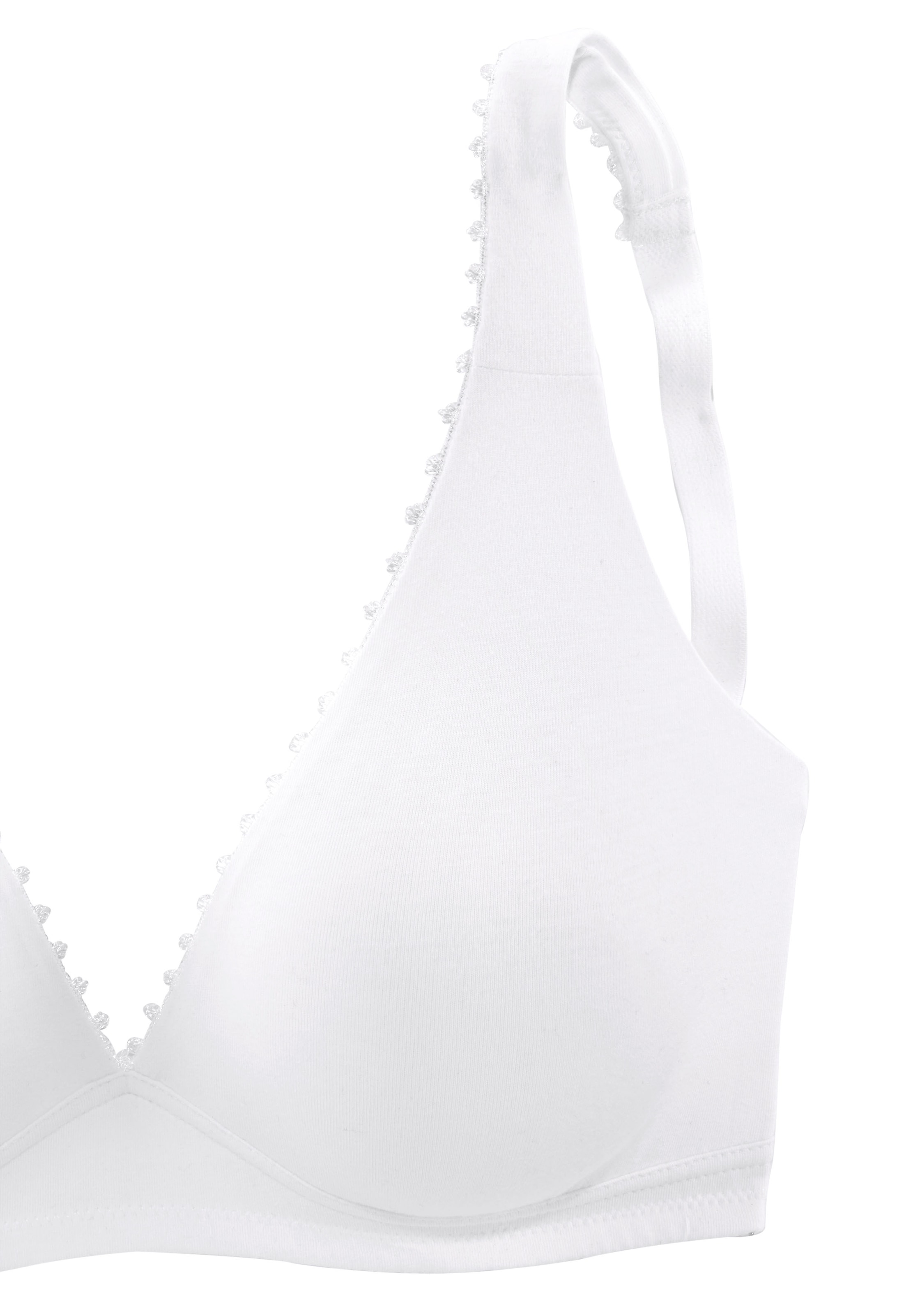 petite fleur Bralette-BH, 2 Stücker Packung, ohne Bügel in High-Apex-Schnittform mit Zierborte, Basic Dessous