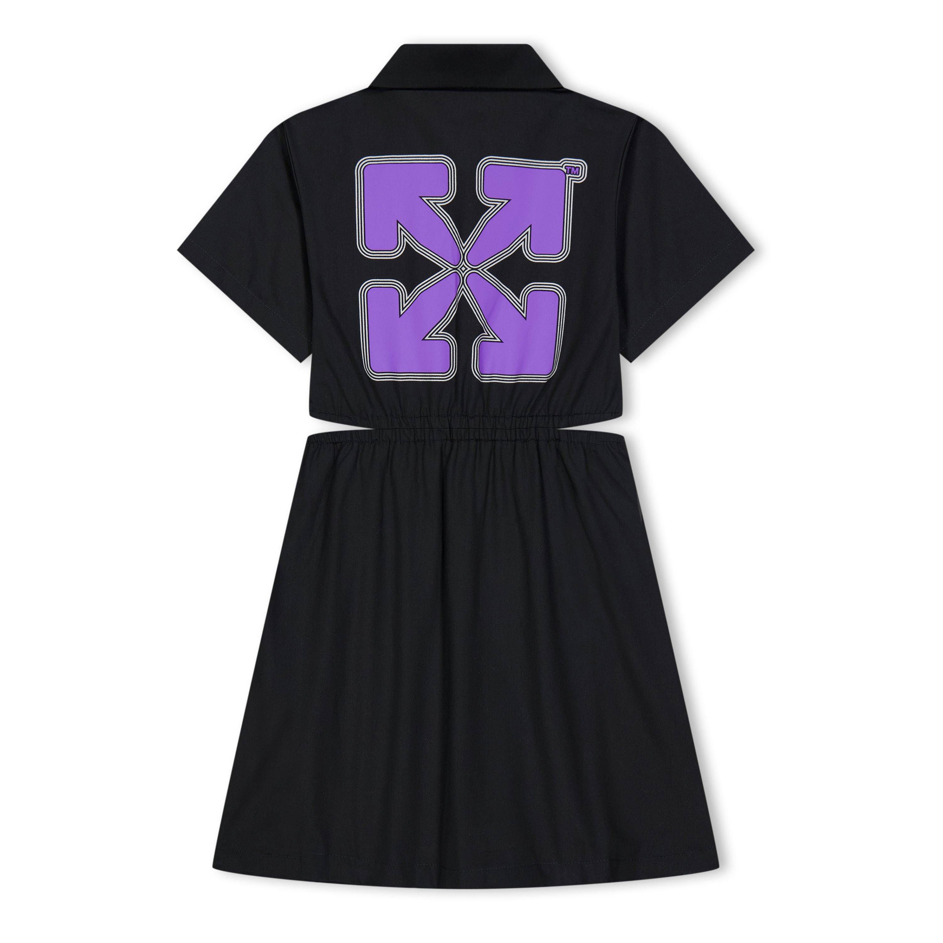 Off White Cut Out Shirt Dress