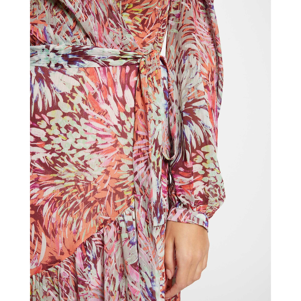 MORGAN<br>Vestido midi envelope estampado