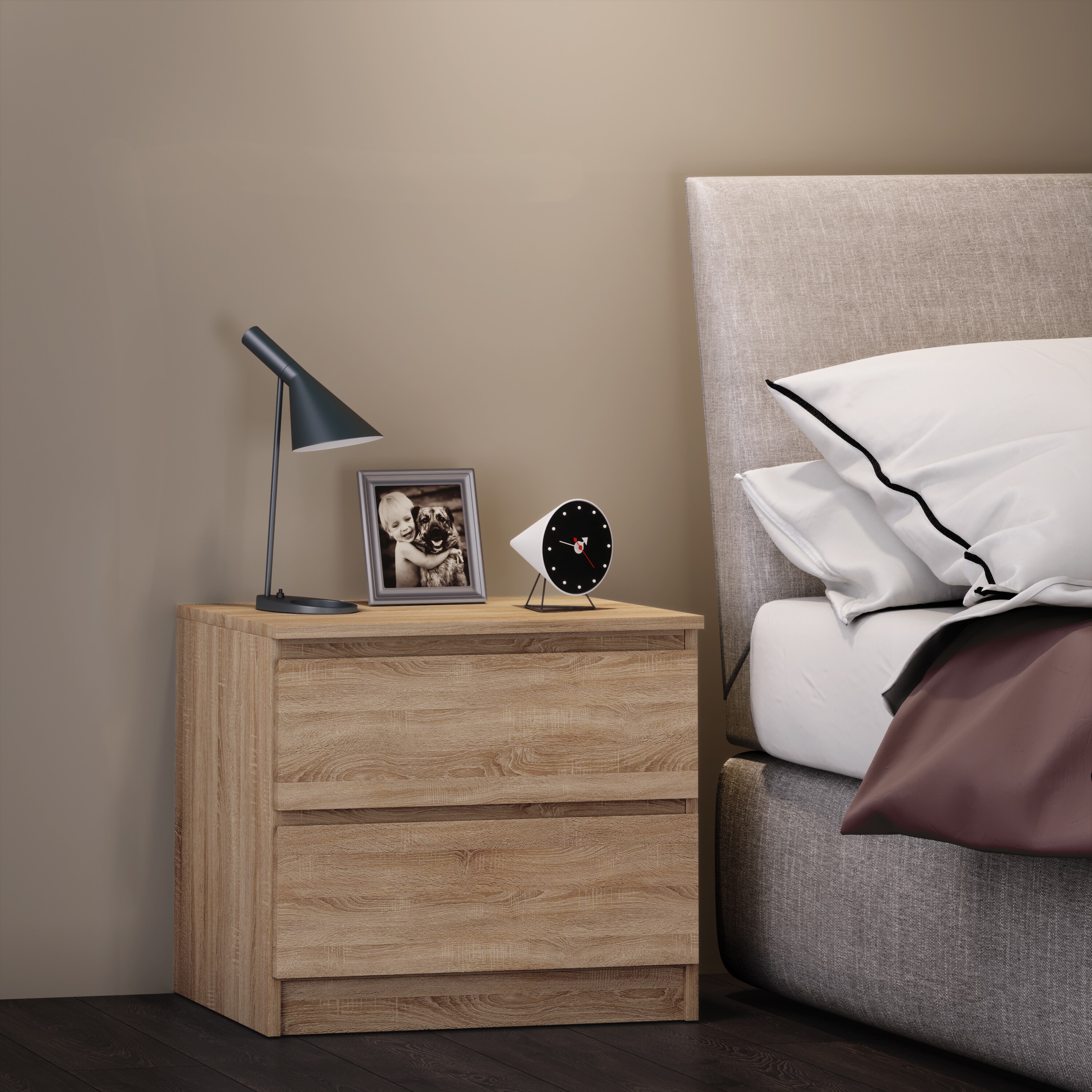 VCM Holz Nachtschrank Beistelltisch Schublade Konsole Nachttisch Breido Mini