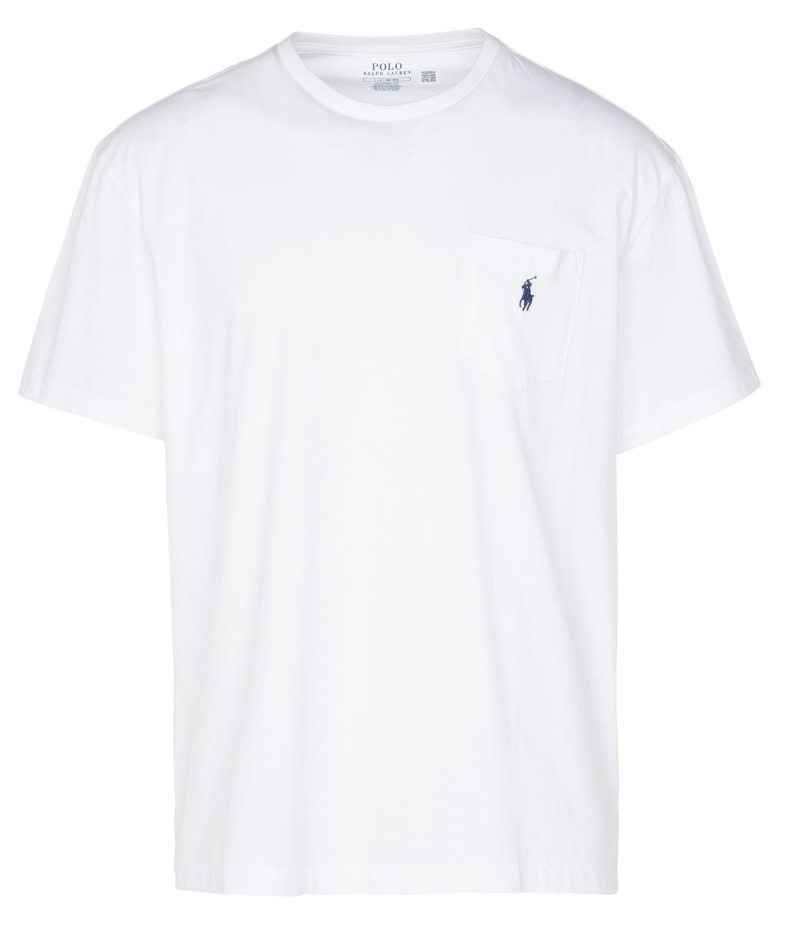 Tee-shirt col rond classic-fit brodé en coton | Blanc