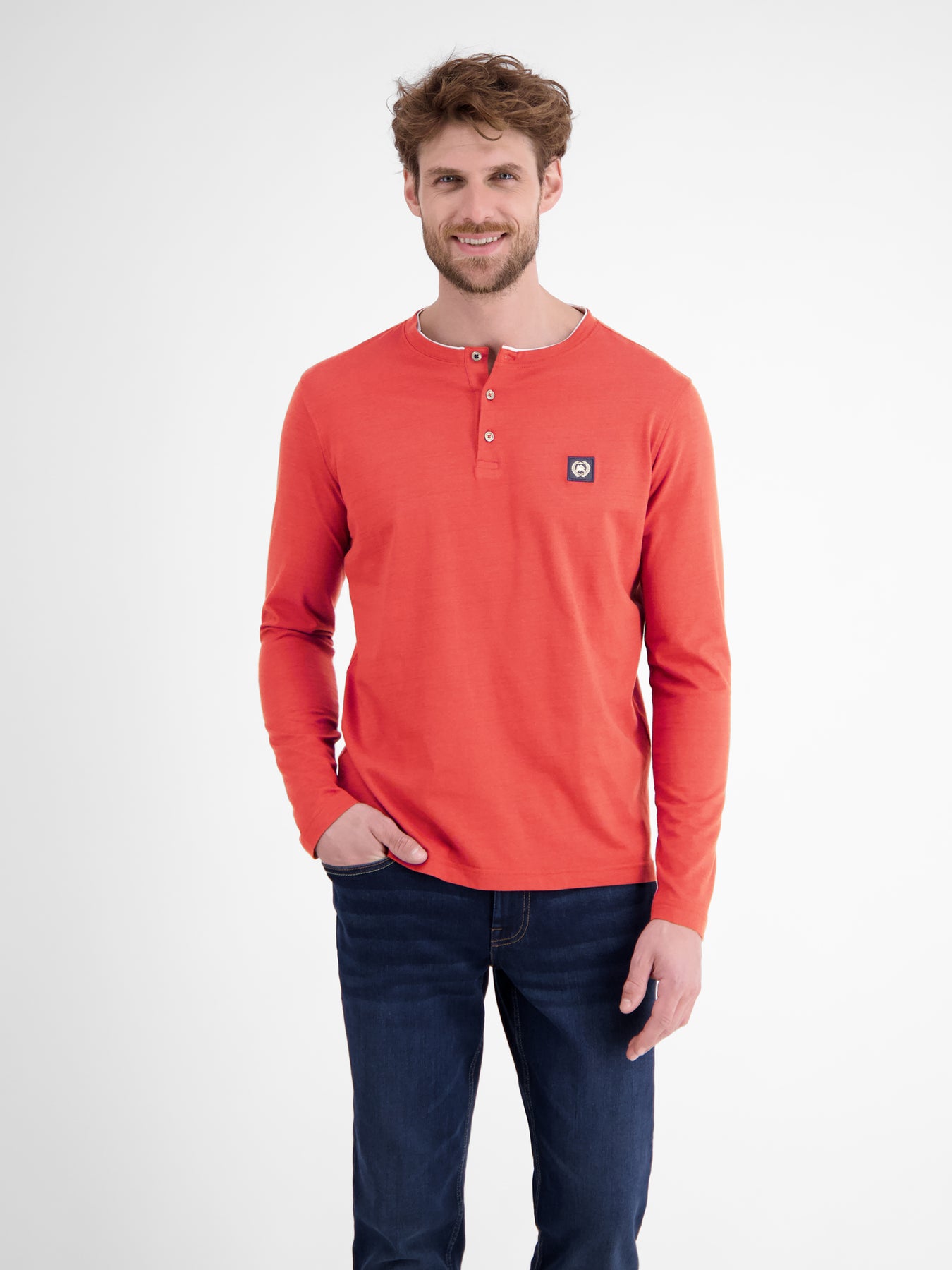 Serafino-Langarmshirt für Herren