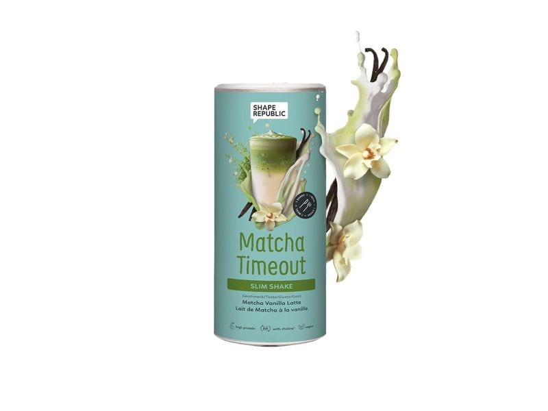 Shape Republic Slim Shake vegan Matcha Vanilla Latte 420 g Veganer Mahlzeitenersatz mit Süssungsmitteln Matcha Vanilla Latte