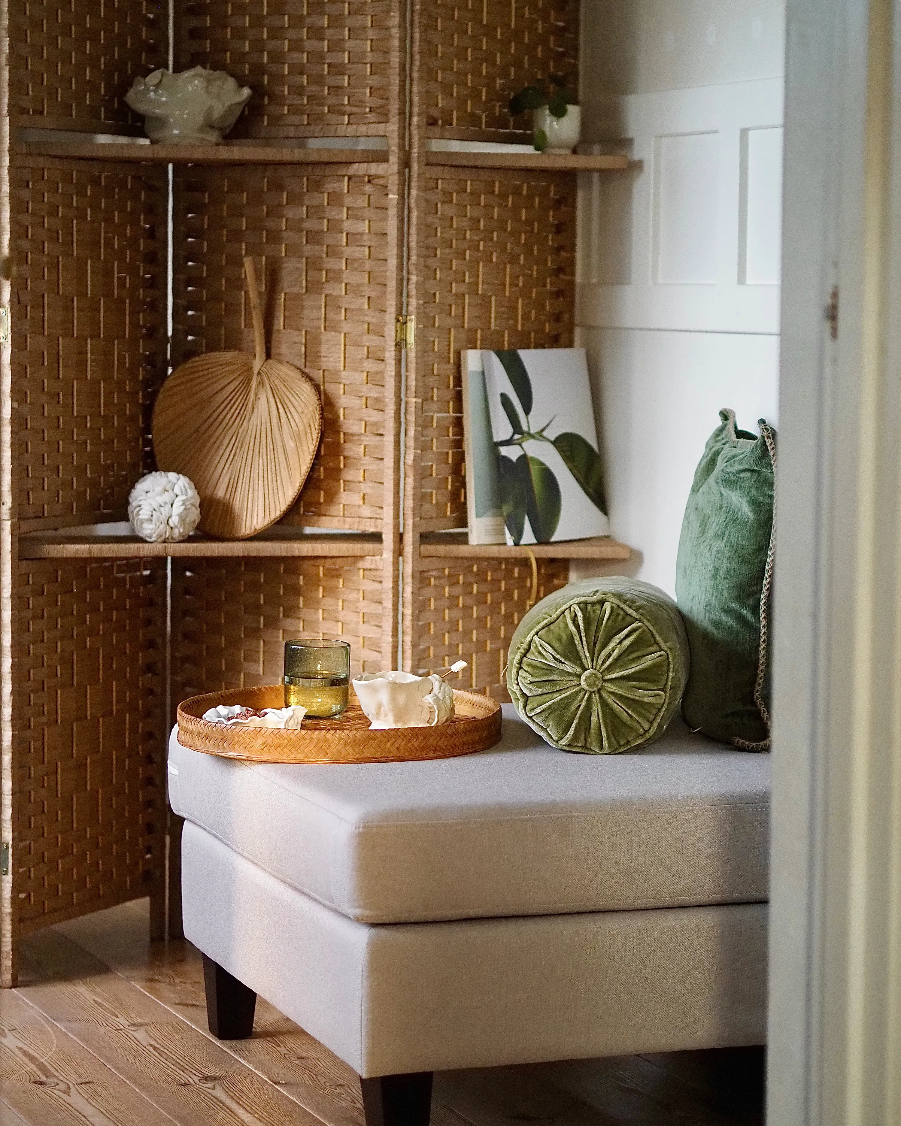 Ottomaan FEVIK Stof Beige