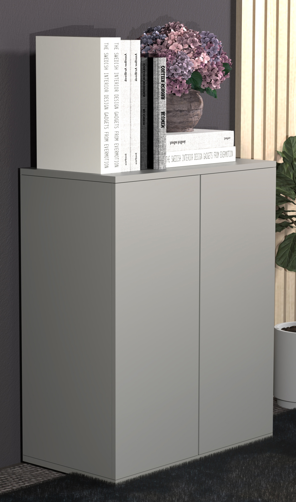 Kommode DALOSA - grau - 2 Fächer - 60 cm