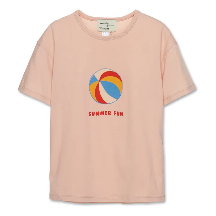 Wander & Wonder T-Shirt Summer Fun Coton Bio | Rose pêche