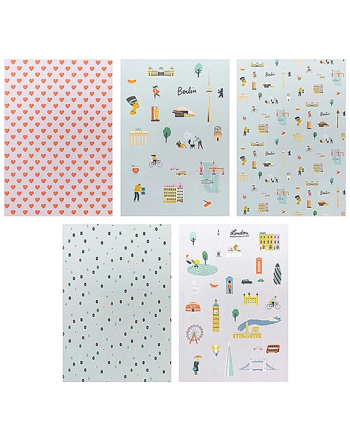 Motivpapier-Block TRAVEL THE WORLD 40 Blatt in natur