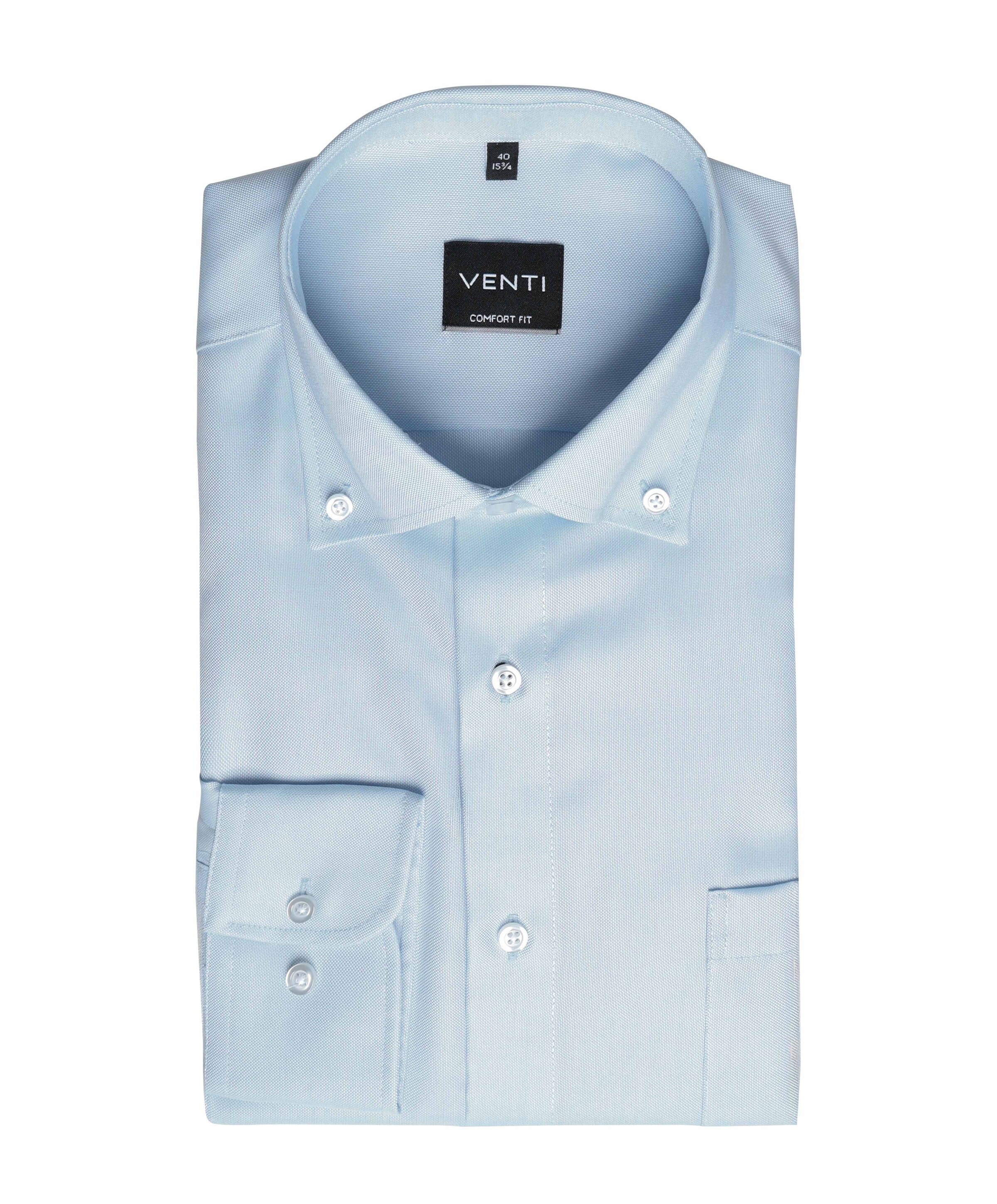 Venti Heren overhemd lange mouw blauw