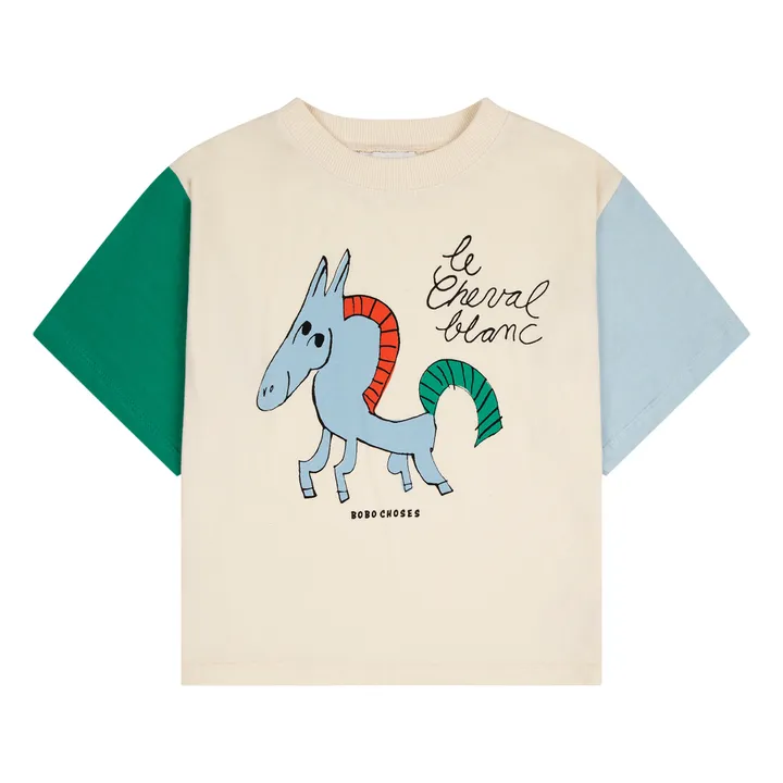 Bobo Choses Exclusivité Bobo Choses x Smallable - T-Shirt Bicolore Cheval | Ecru