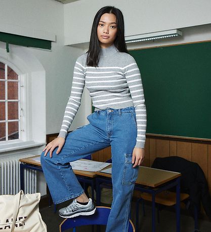 Grunt Jeans - Worki Cargo mit niedriger Taille - Authentic Blue