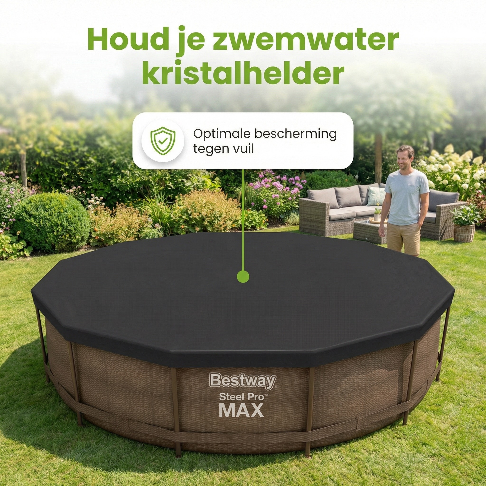 Bestway ø366cm afdekzeil - Black