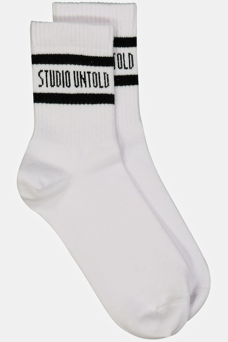 Statement Socken, gerippt, Logo