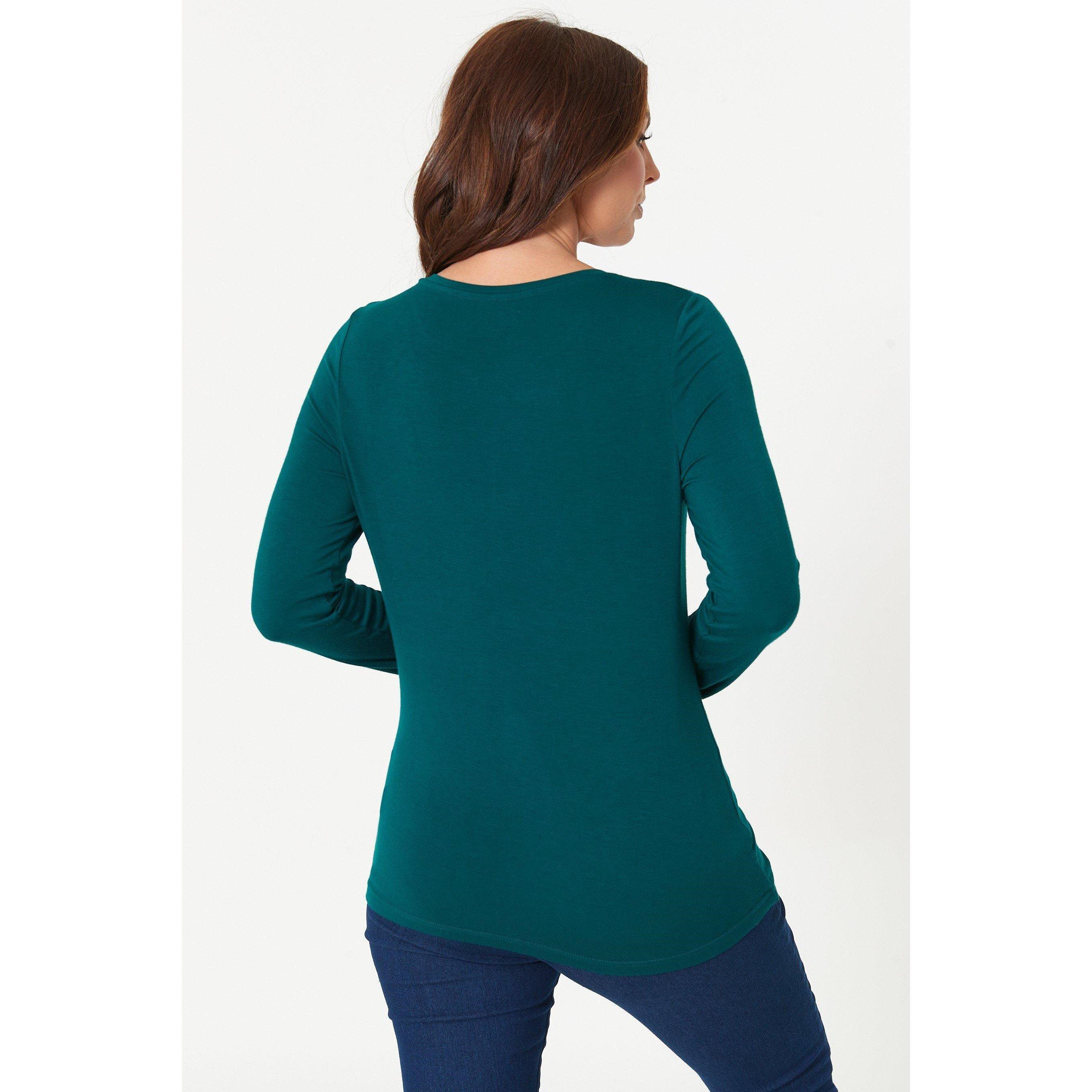 Be You Ladies Crochet Trim Long Sleeve Top