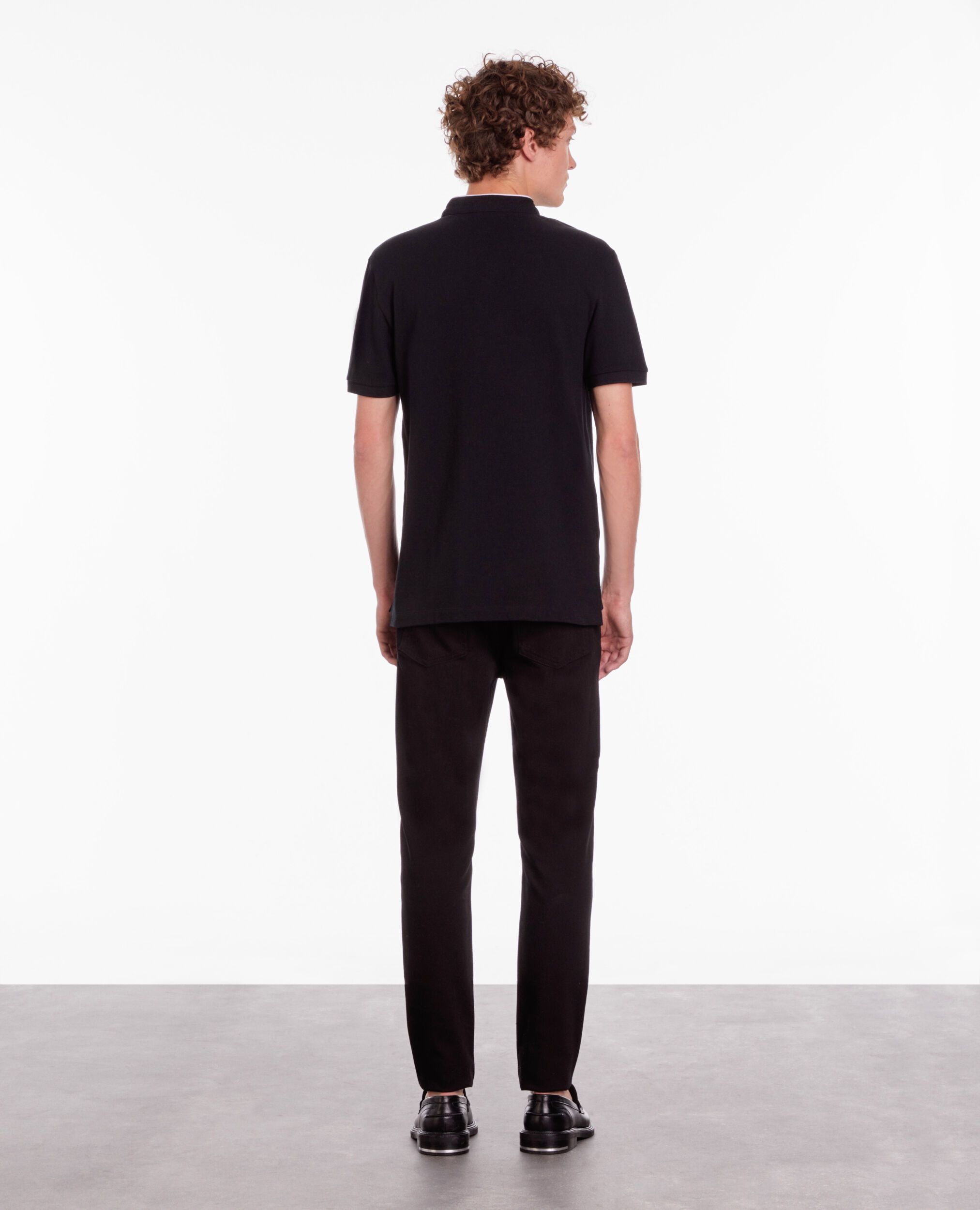 Polo noir en coton