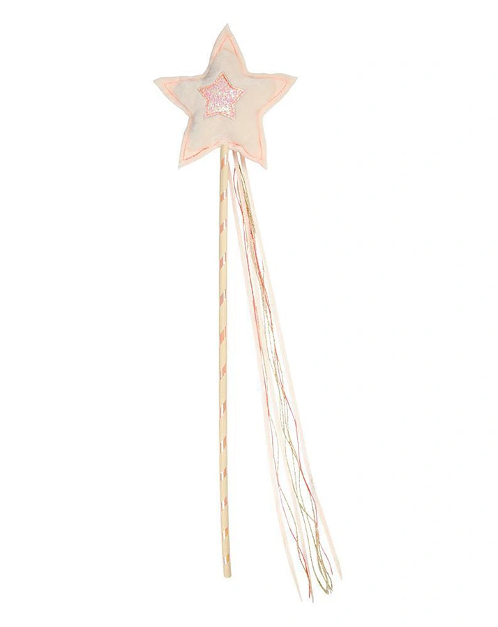 Zauberstab PINK STAR mit Glitzer in bunt
