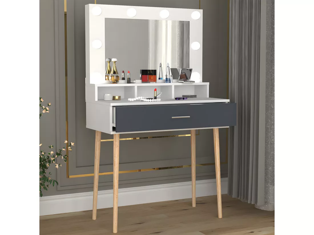 Coiffeuse miroir tiroir Lindas