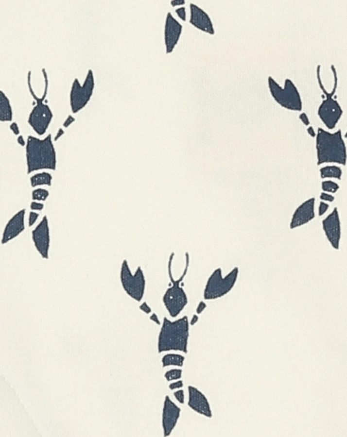 Schlafstrampler LOBSTER ohne Fuß in weiß/indigo