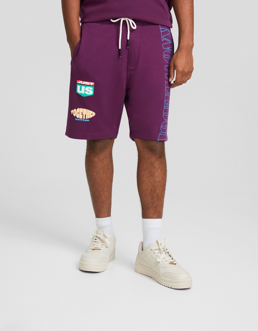 Bermudas com detalhes em pelúcia