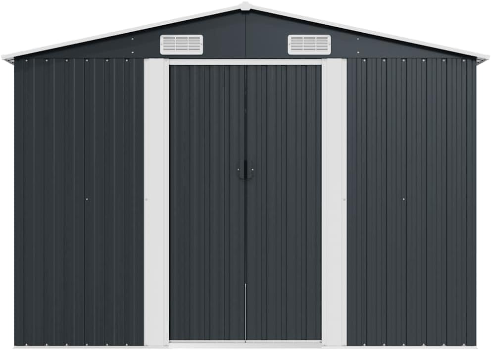 vidaXL Gerätehaus 257x580x181cm Metall Anthrazit Gartenhaus Geräteschuppen Schuppen Gartenschuppen Lagerschuppen Werkzeugschuppen Gartenaufbewahrung