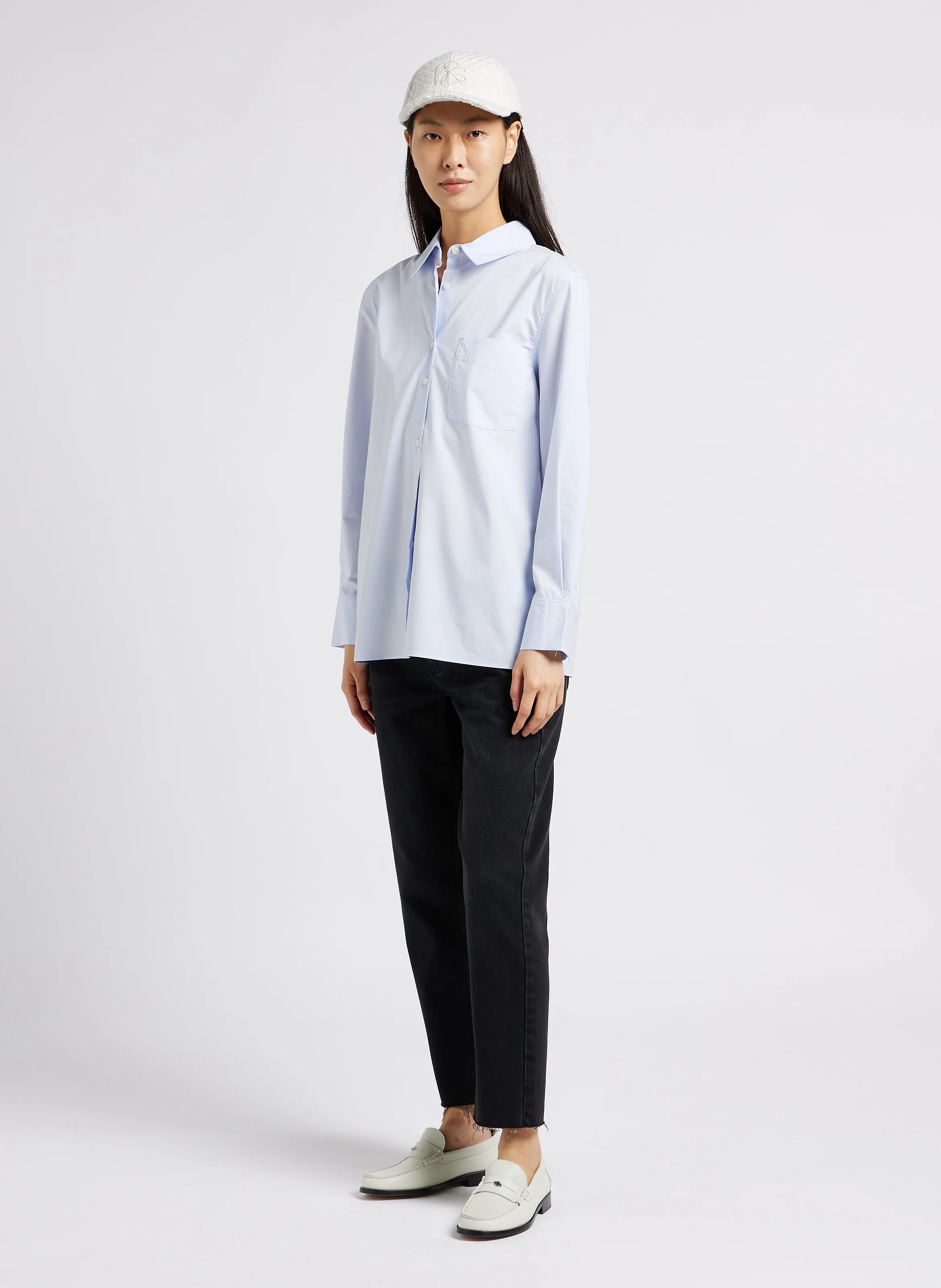 EVAN - Jean slim taille haute en coton | Noir