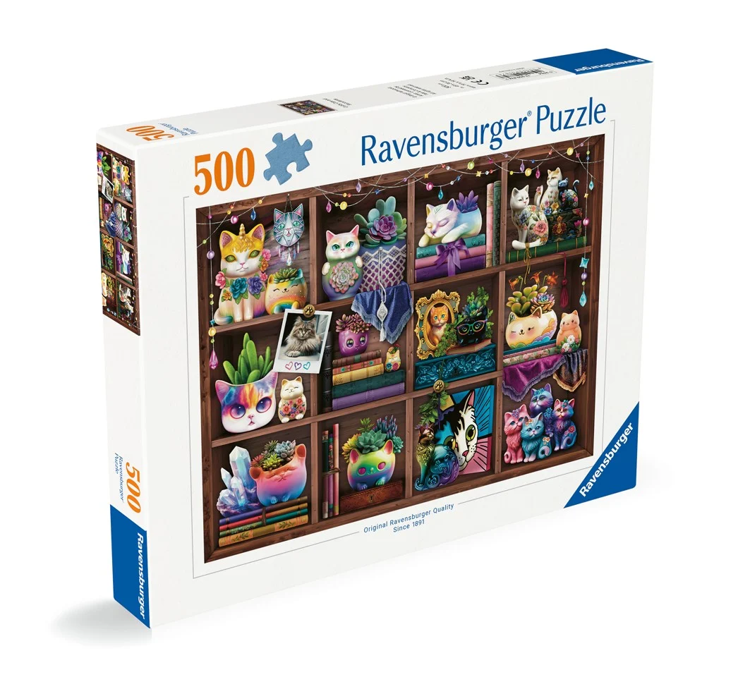 Ravensburger - Puslespil Cubby Cats and Succulents 500 brikker