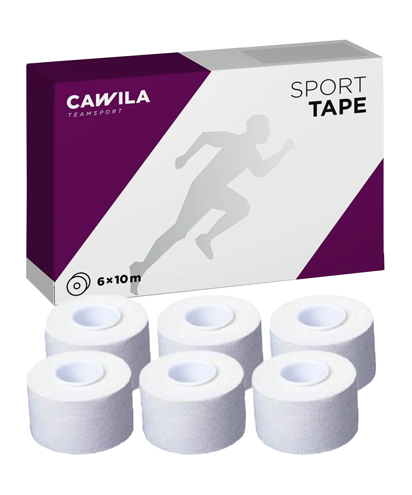 Cawila Sporttape PREMIUM 3,8m x 10m 6er Set Weiss