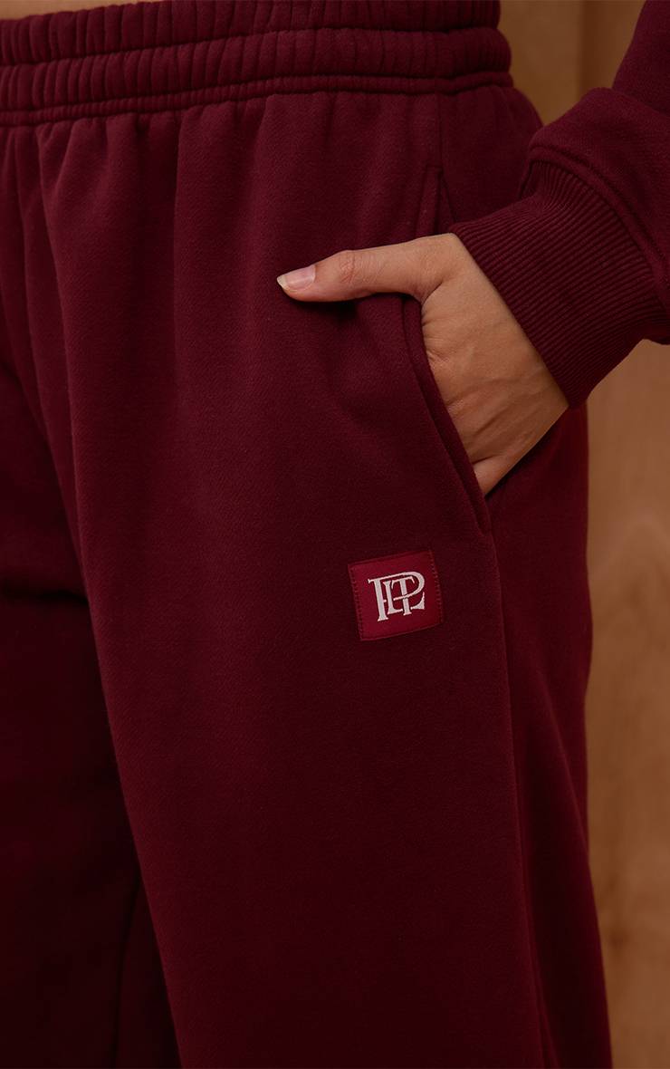 Rouge Vin Joggers PLT À Cordon Avec Poignets À Patte