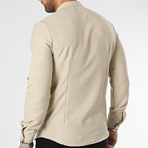 Chemise Manches Longues Beige Chiné
