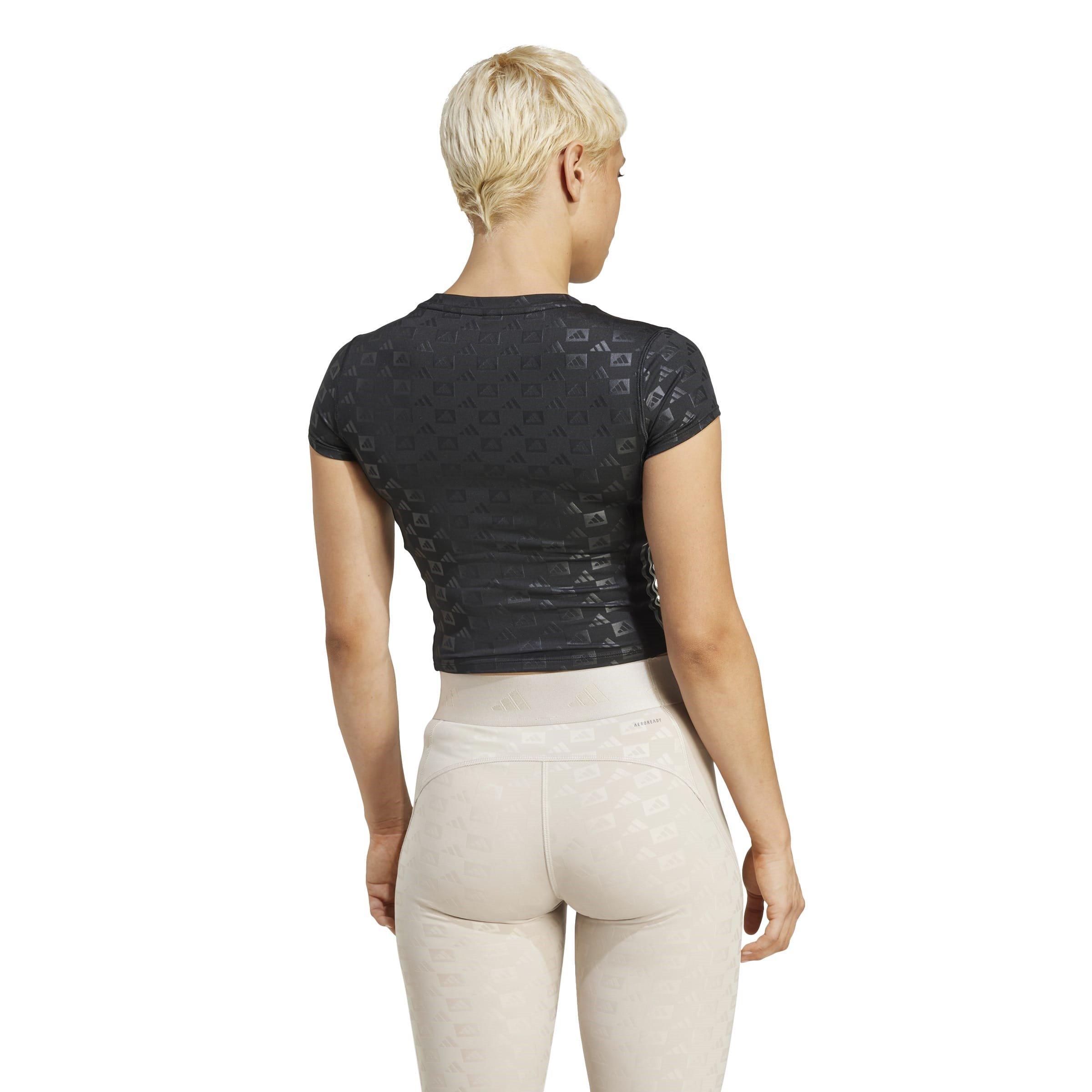 adidas Hyperglam Training Emboss T Shirt Womens