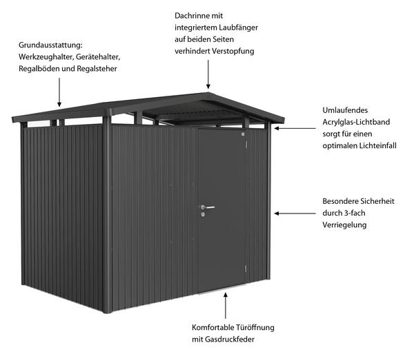 Biohort Metallgerätehaus Panorama® P2, ca.