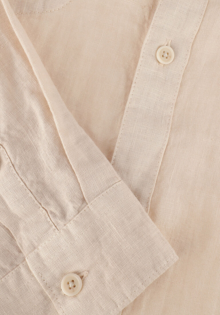 BUTCHER OF BLUE beige butcher of blue casual overhemd robbins linen clean shirt