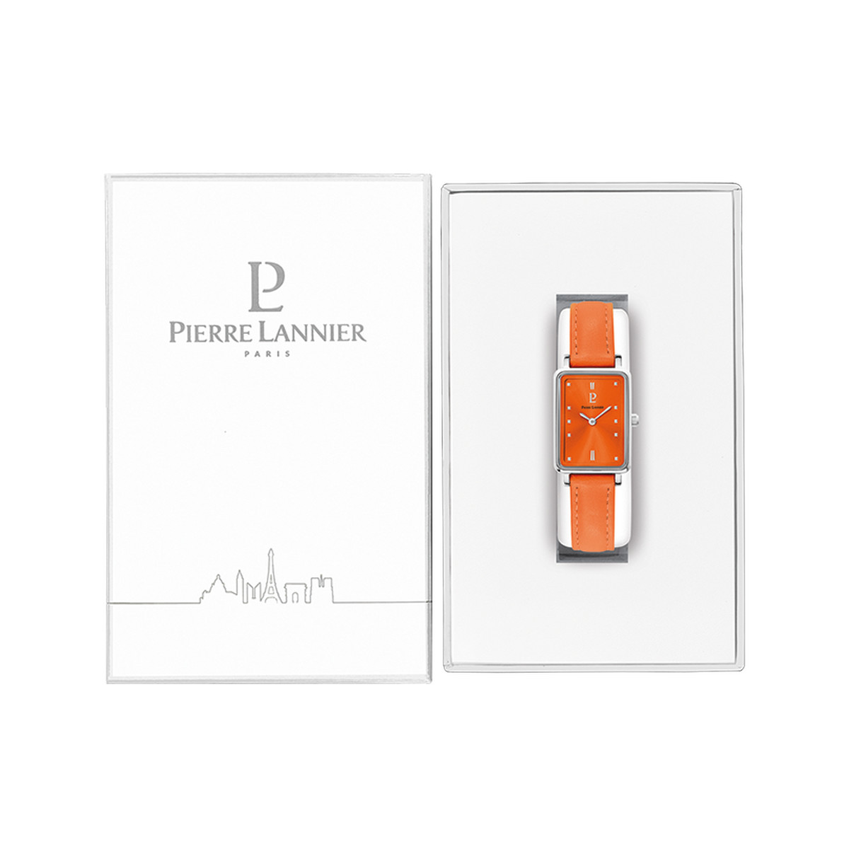 Montre PIERRE LANNIER Ariane femme bracelet cuir orange