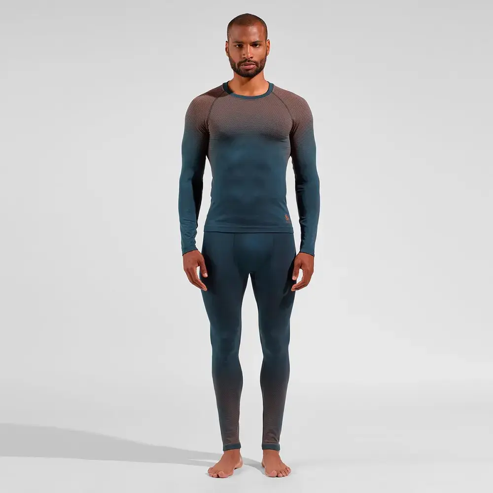 Odlo Performance Light Eco Crew Thermoshirt Lange Mouwen Blauw/Rood Heren
