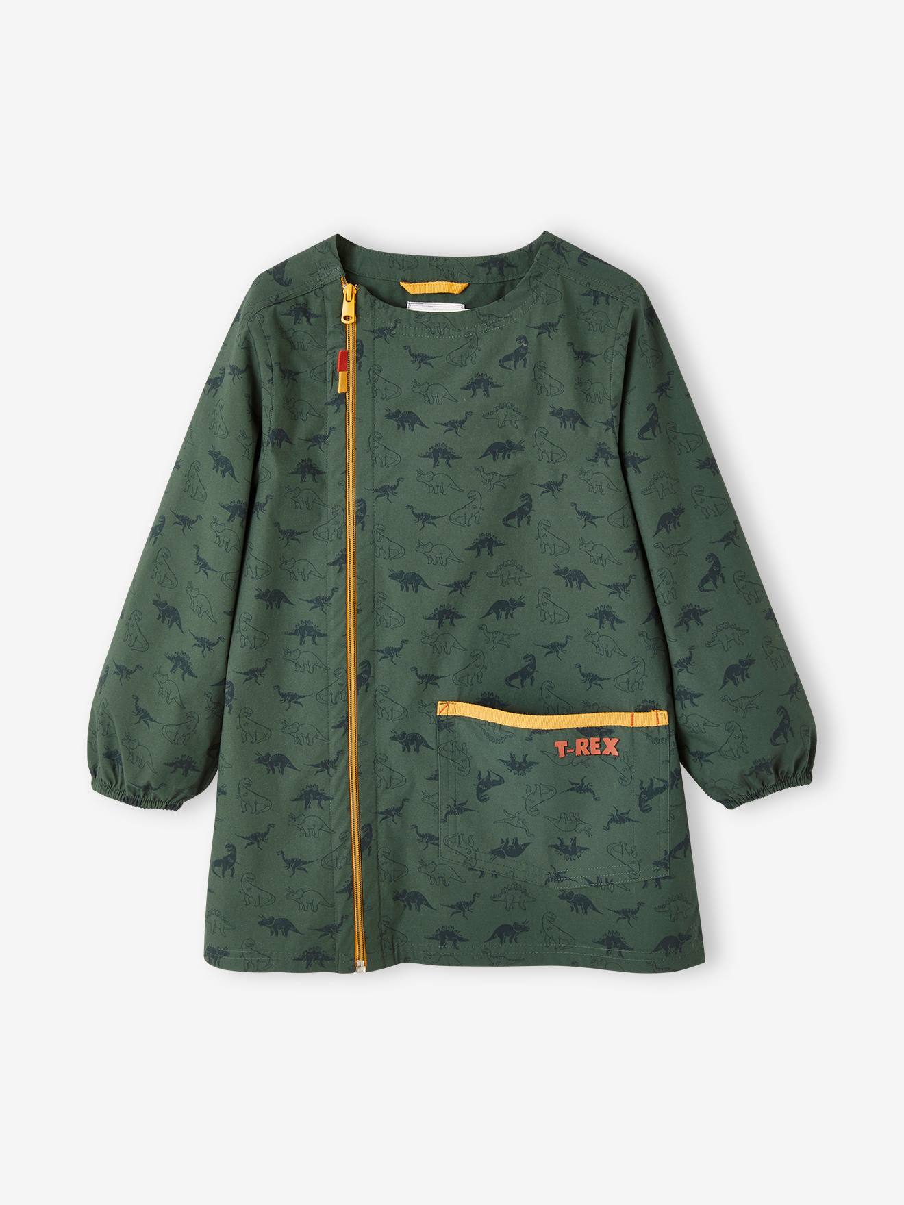 Babador de dinossauro personalizável para menino, verde pinho