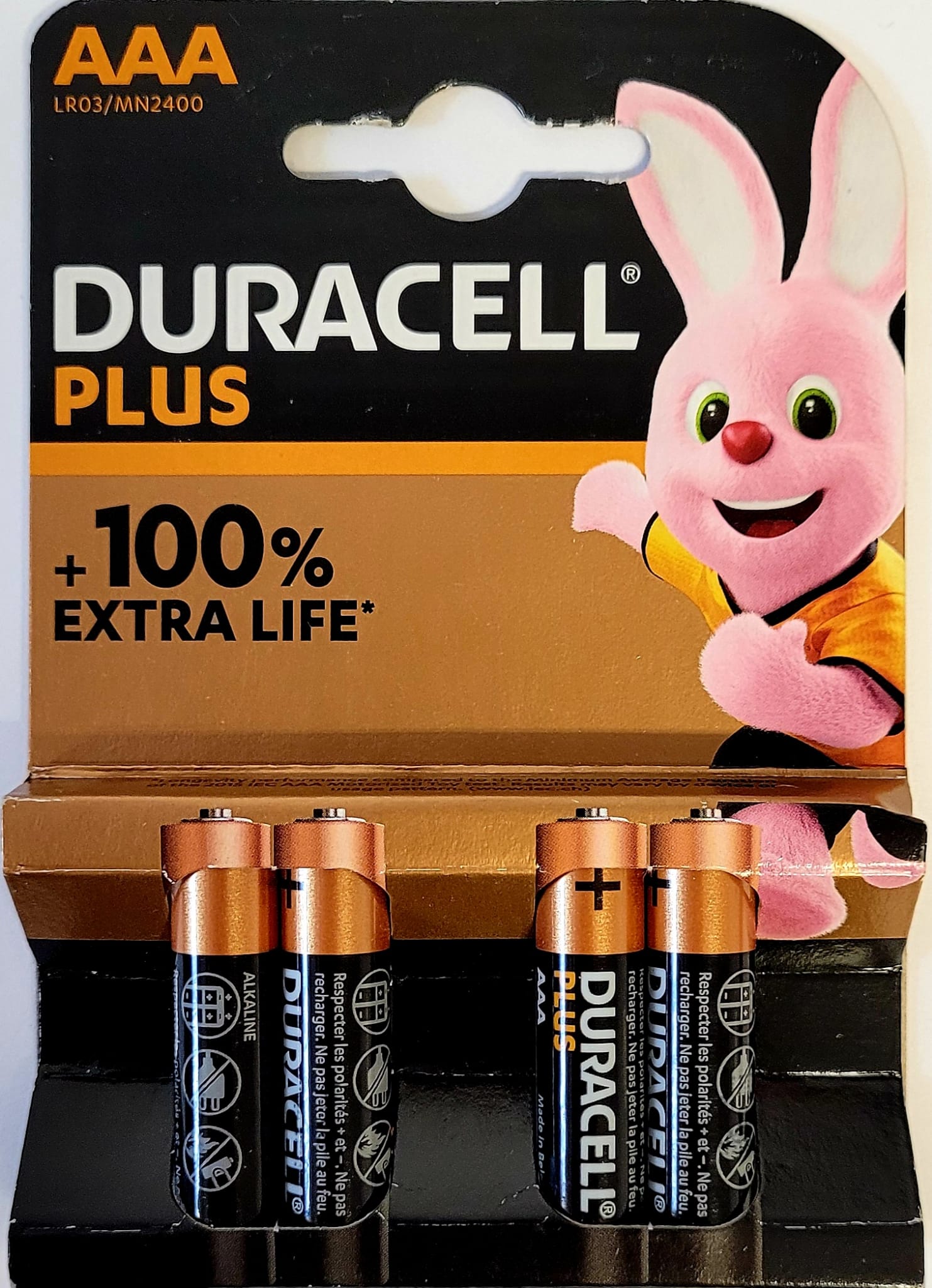 Duracell Plus AAA Alkaline Batteries 4er Pack MHD:30.3.33